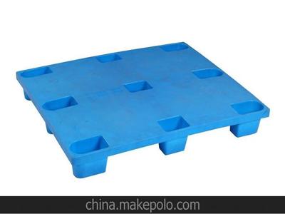 「圖」供應食品飲料專用塑料托盤 叉車周轉平面塑料托板 藍色塑膠墊貨板圖片